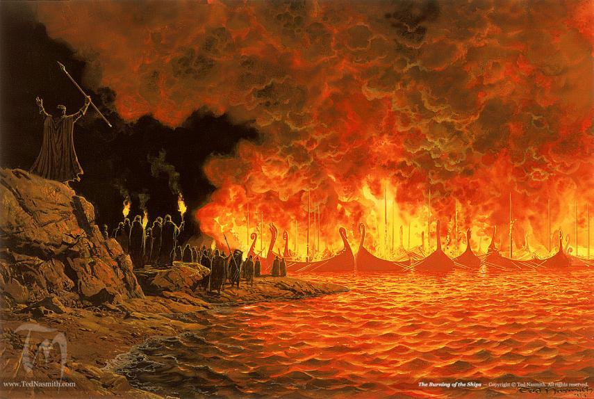 "Burning Ships" (Ted Nasmith)