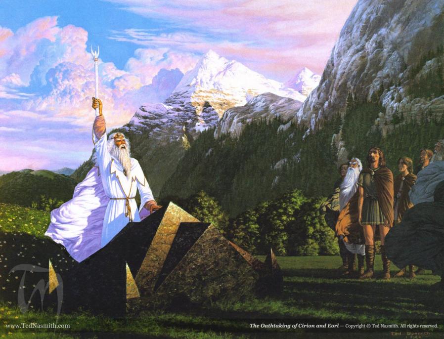 "The Oathtaking of Cirion and Eorl" (Ted Nasmith)