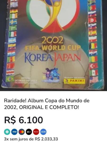 Álbum da Copa de 2002 pode ser encontrado por R$ 6.100