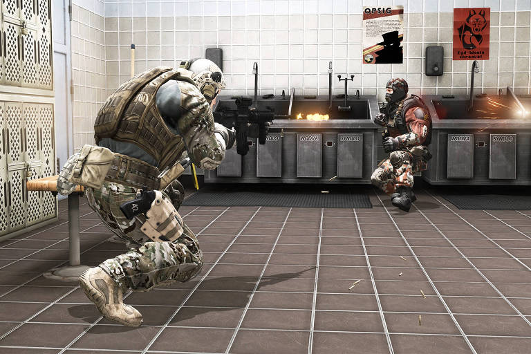 Soldado americano atira contra inimigo no game Proving Grounds, da série America's Army