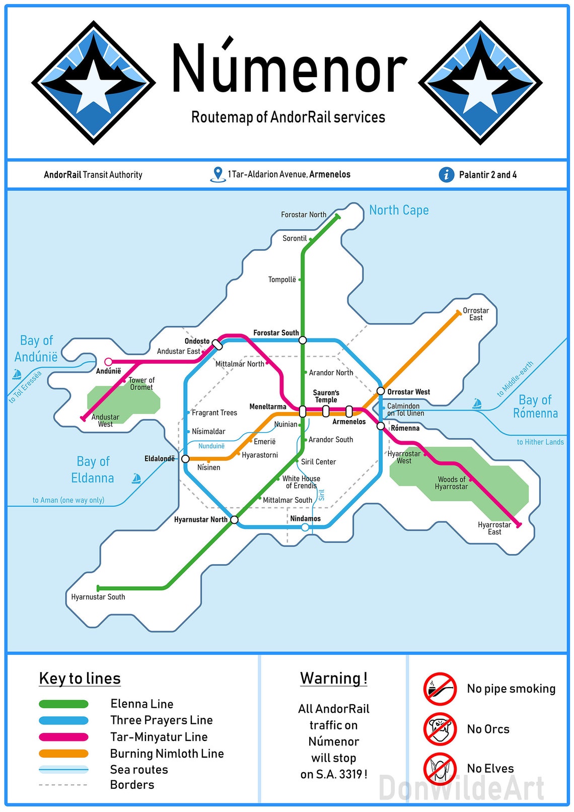 Numenor Subway Map  Lord of the Rings Second Age Tube Map  imagem 2