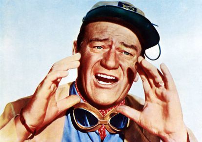 John Wayne gritando em ‘Hatari’ (1962).