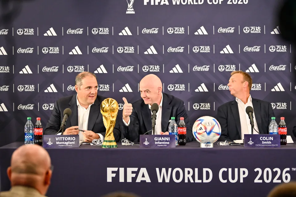 O presidente da FIFA, Gianni Infantino, no anúncio das sedes da Copa do Mundo de 2026. Foto: Harold Cunningham - FIFA/FIFA via Getty Images